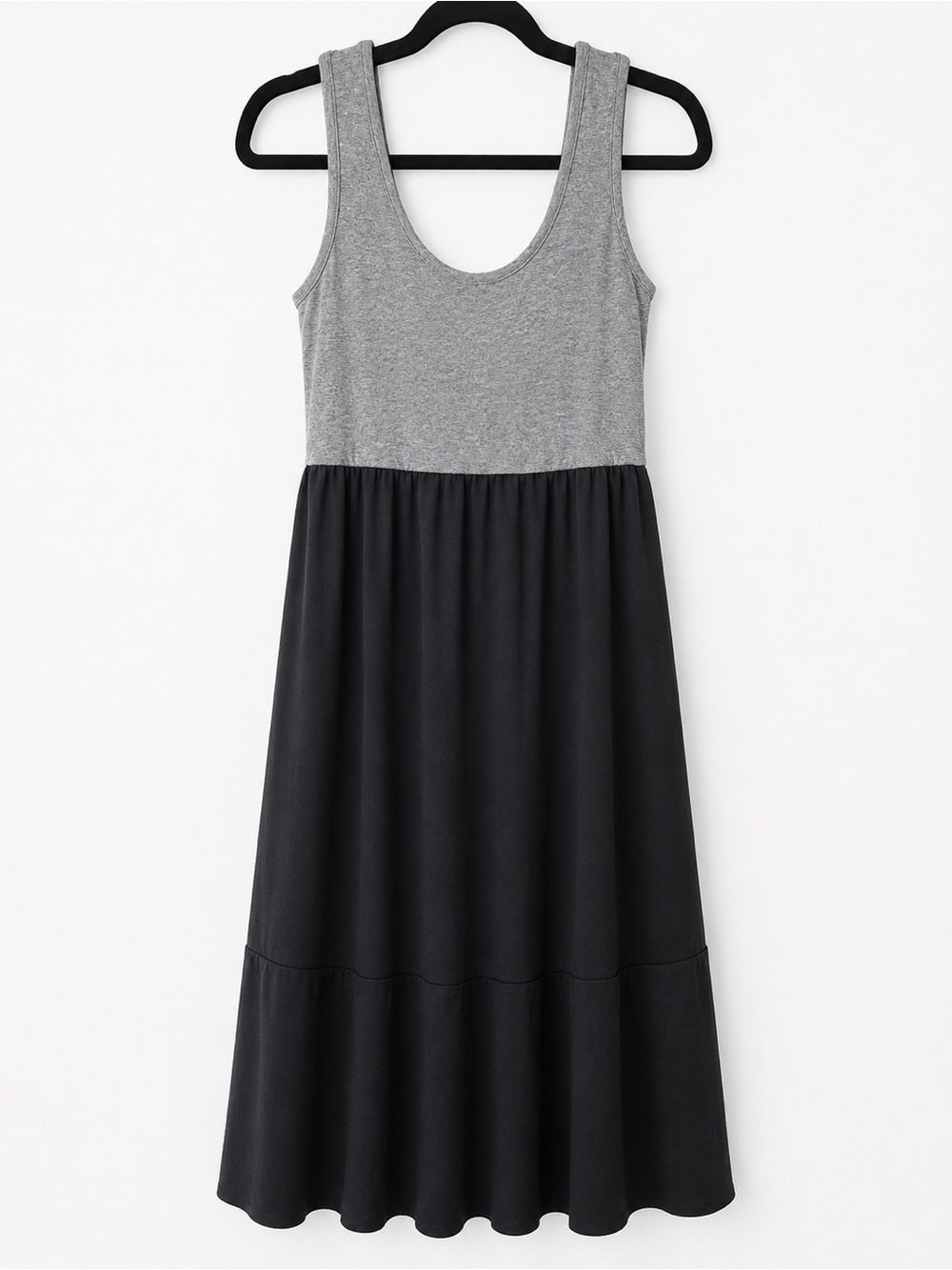 Mossimo Black & Heather Gray Colorblock Midi Dress Size Medium M